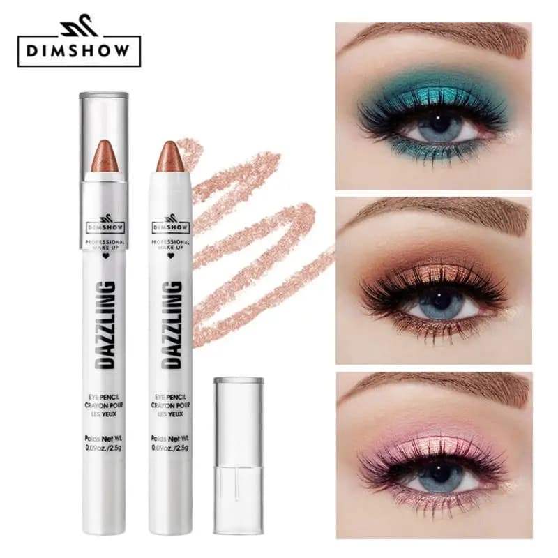 DIMSHOW Matita Illuminante Ombretto Glitter Impermeabile Nude Pigmento Cosmetico per Trucco Occhi Effetto Seta Eyeliner Pen