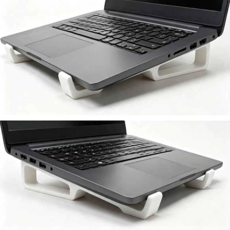 Ergonomic 3D Printed Laptop Stand, Portable Ventilated Lightweight Cooling Notebook Riser for Home Office