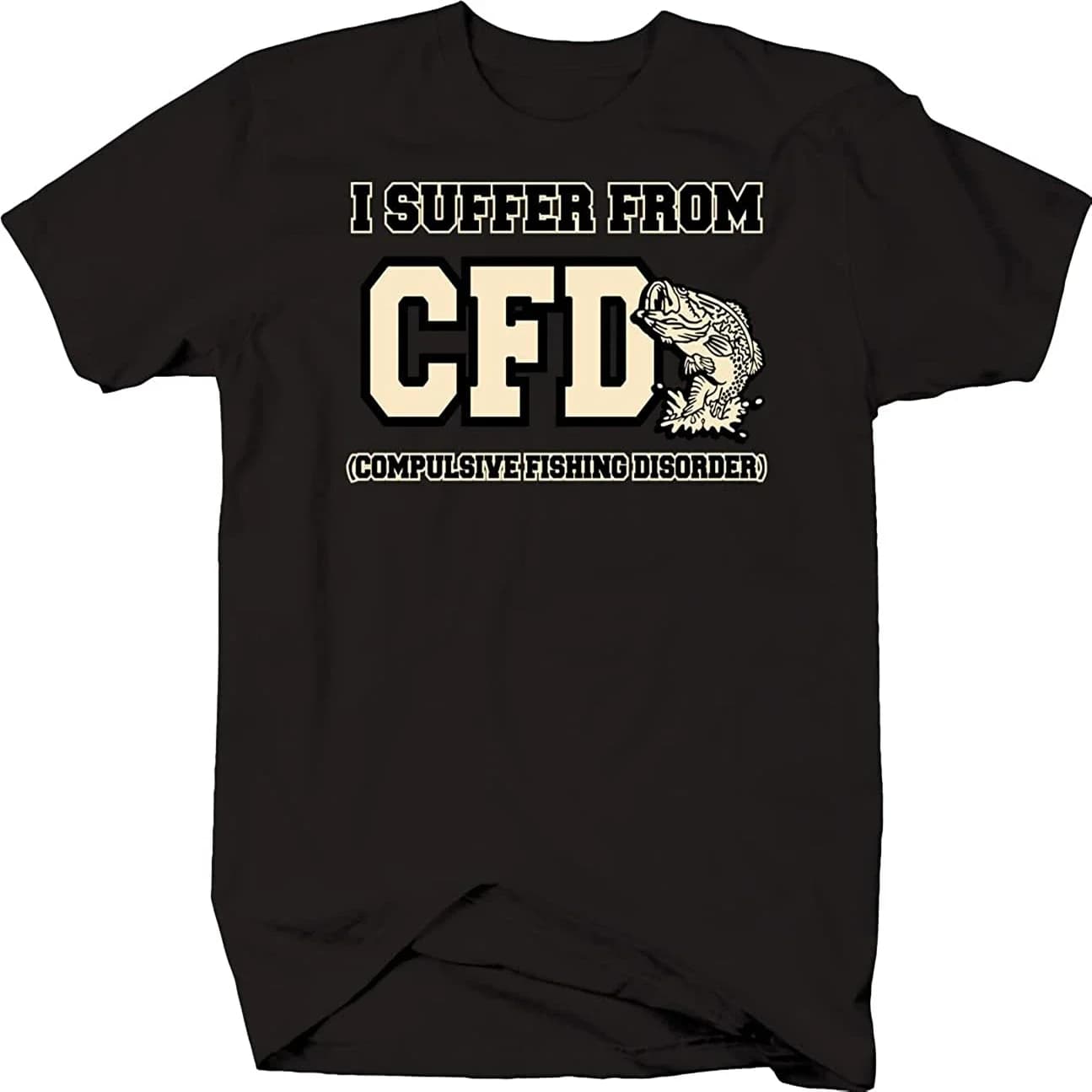 I Suffer From CFD Camicia Pesca Softstyle T-shirt Nera Premium Cotone Manica corta O-Collo Maglietta da uomo S-3XL