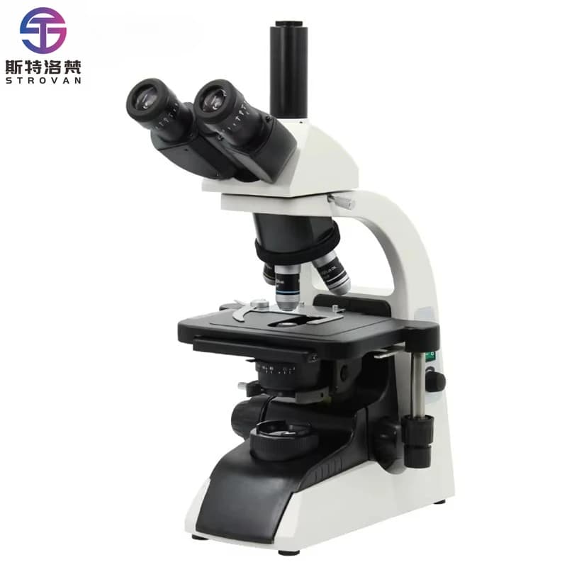 Microscopio da laboratorio medico trinoculare con sistema ottico Infinity 40x-1000x