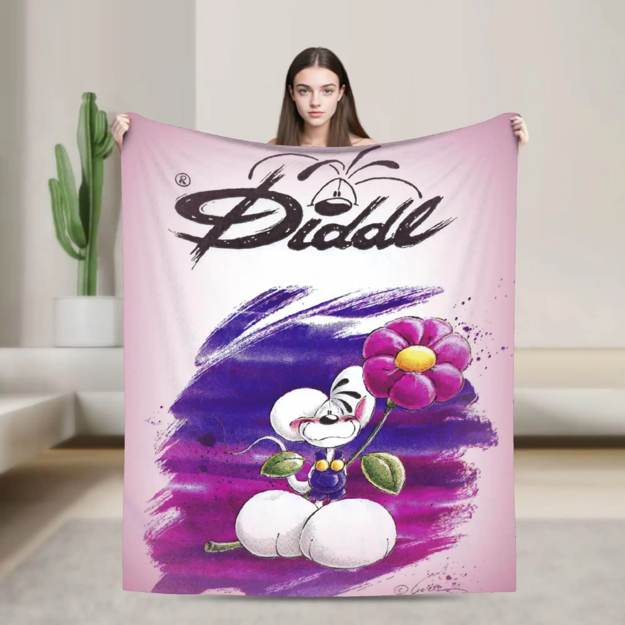 Cute Diddl Plush Blanket Kids Adult Flannel Throw Blanket For Couch Chair Soft Warm Custom Quality Bedspread Birthday Gift