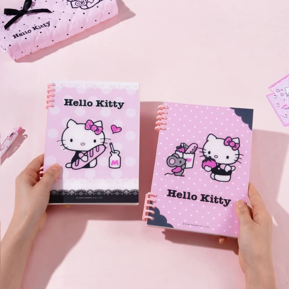 Autentico Quaderno a Fogli Mobili Sanrio Hello Kitty, Diario A5 con Illustrazioni, Agenda Portatile per Studenti, Album per Scrapbooking, Quaderni per Ufficio