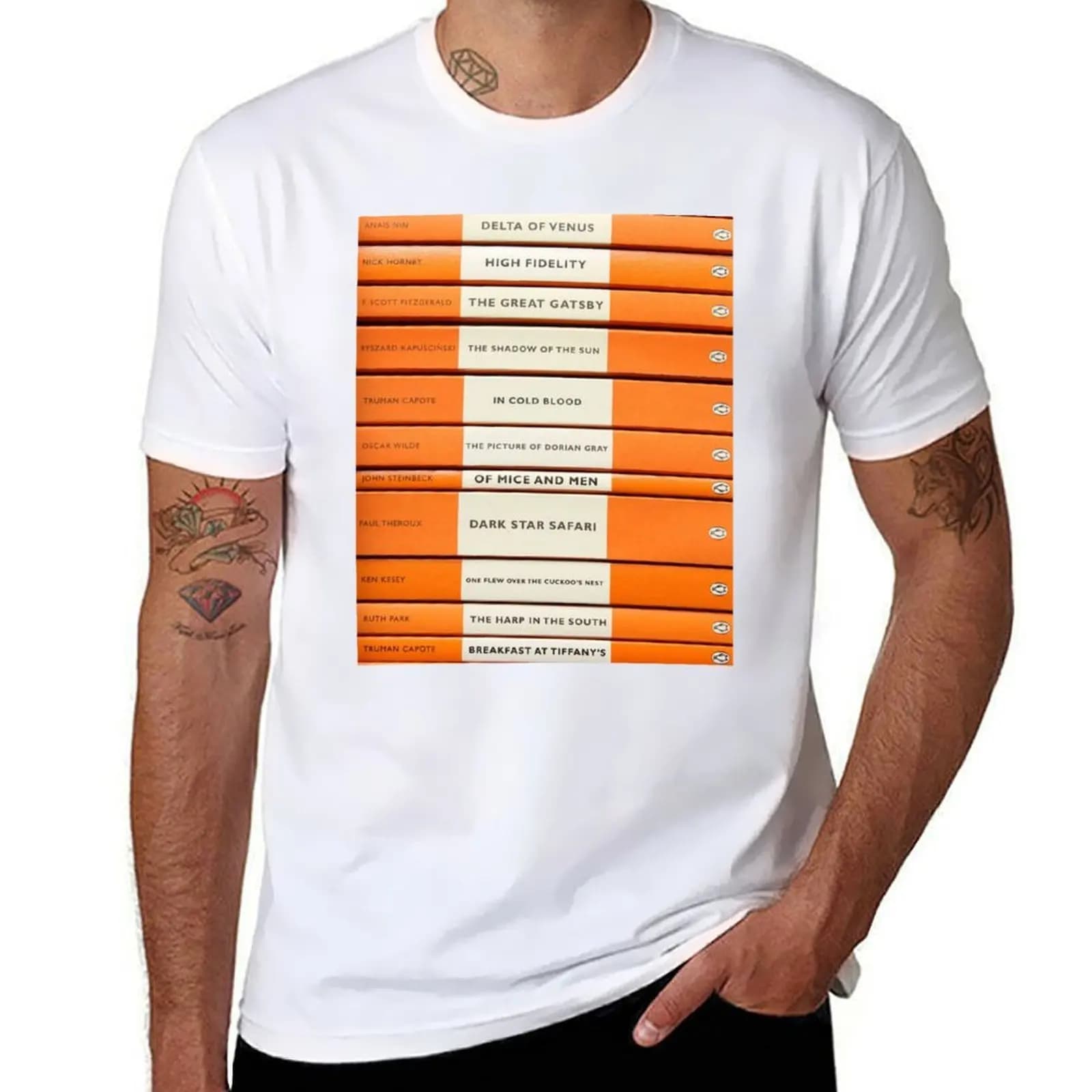 T-shirt con grafica Book Spine, T-shirt con stampa streetwear