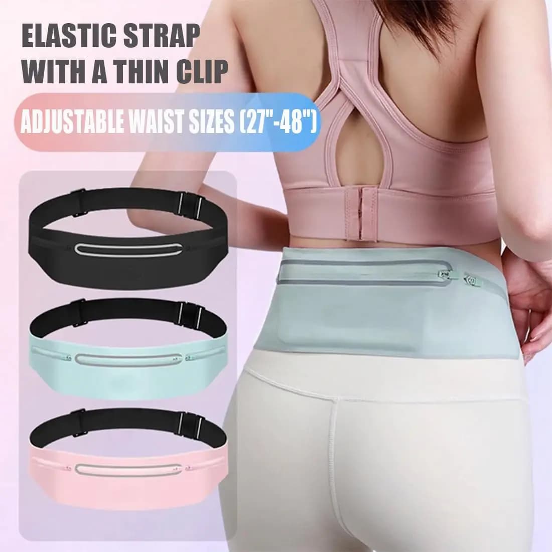 Marsupio Impermeabile da Corsa con Cintura Regolabile, Borsa Sottile per Uomo e Donna, Portatile per Jogging, Palestra, Sport all'Aperto, Porta Cellulare