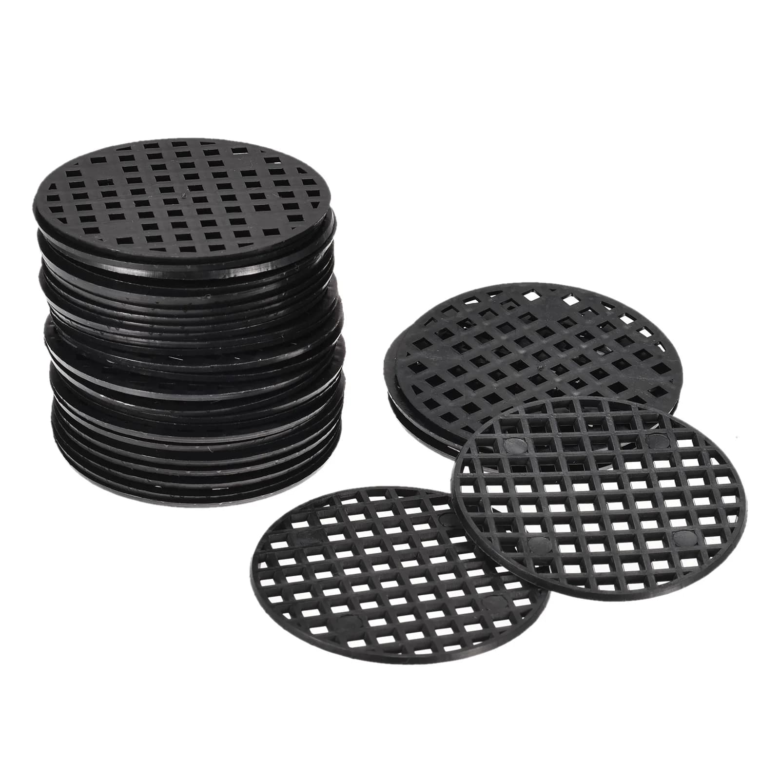 30/50Pcs Flower Pot Hole Mesh Pad 2.2 "/1.8" drainage screens with lower round plastic grid prevent soil loss for flower plants Bonsai