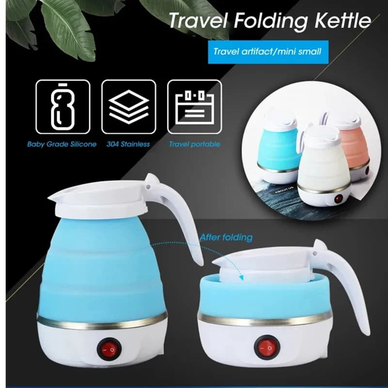 Bollitore elettrico pieghevole e portatile da 600 ml, per uso domestico e da viaggio, elettrodomestico da cucina per bollire l'acqua.