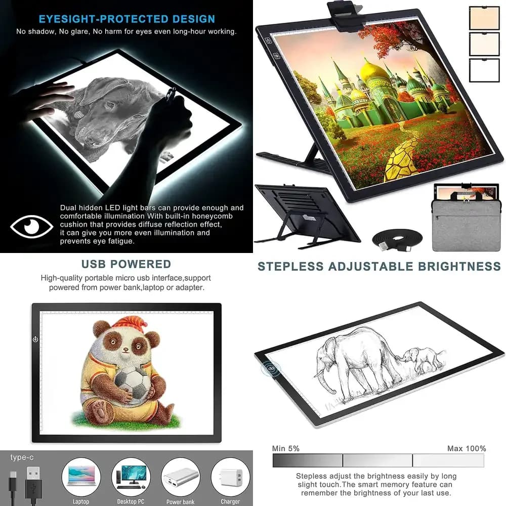 917 Popular Graphic Writing Tablet Wireless LED Drawing Light Board 5V Tattoo Sketch Pad Display Board with Adjustable