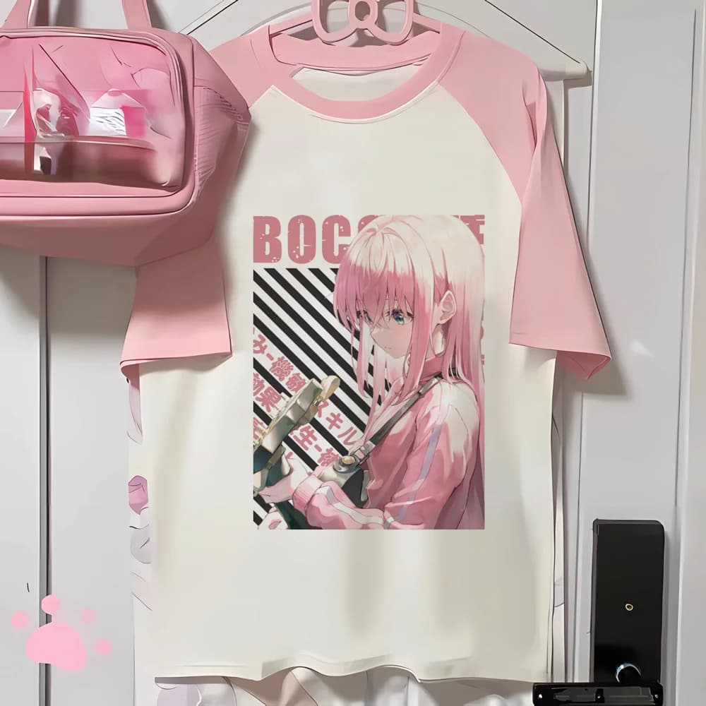 Bocchi the Rock tshirt teen jojifuku y2k Retro vintage t-shirt streetwear 80s anime Retro