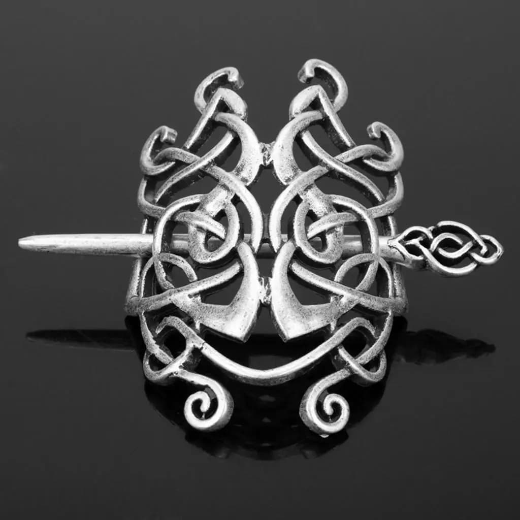Viking Hair Drill in Antique Silver Elegant Celtic knot Hair Clip Accessories with Vintage Hair Clip for Wedding Party