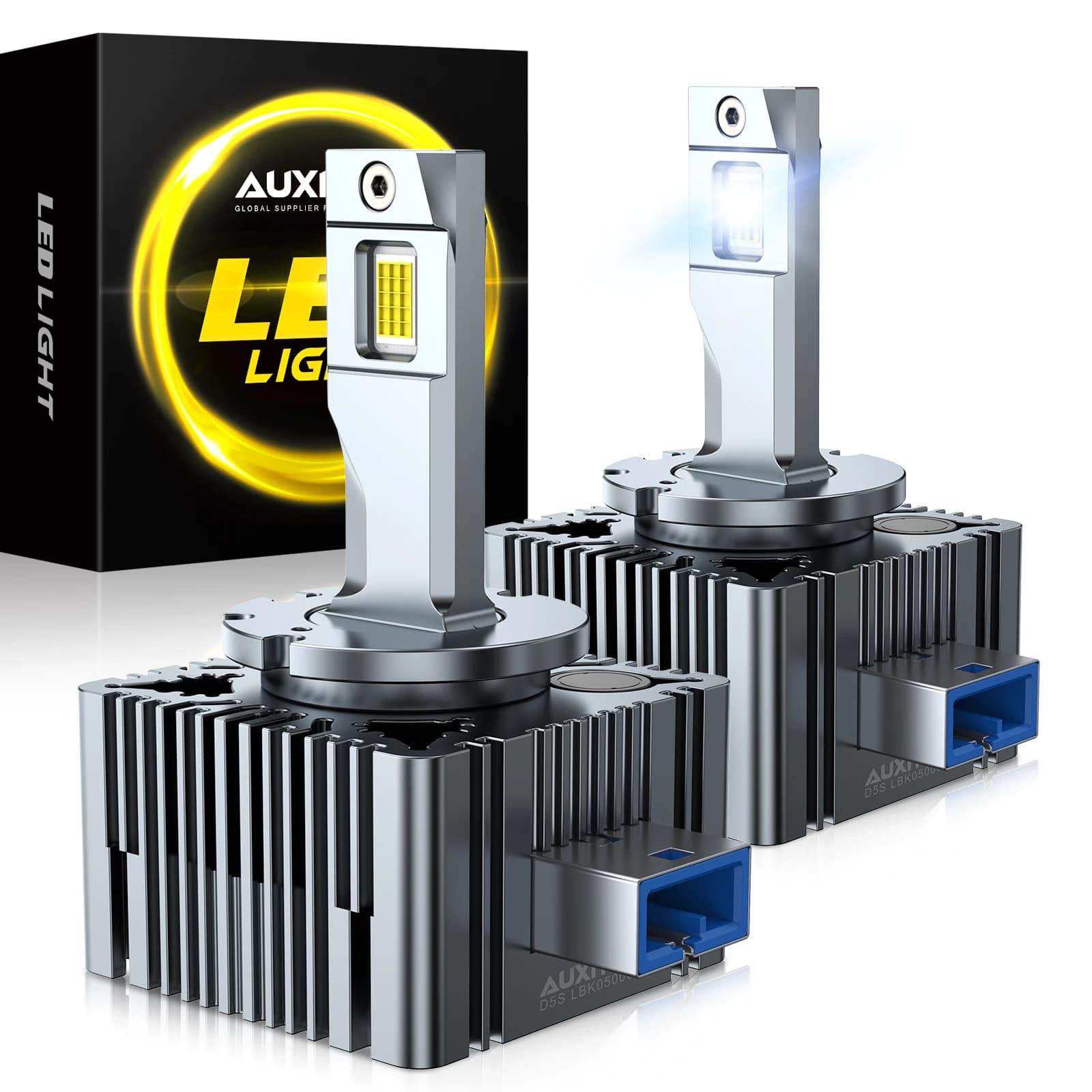 AUXITO 2 pezzi 30000LM D8S lampadine per fari a LED 120W Canbus senza errori 6000K bianco D1S D2S faro anteriore a LED per auto con ventola di raffreddamento