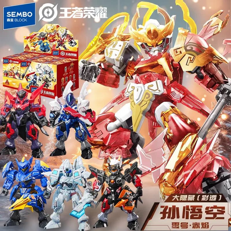 Action Figure Mecha Wukong Zero Flame Edizione Nascosta Prima Serie di Block Honor Of Kings per Collezionisti e Ragazzi