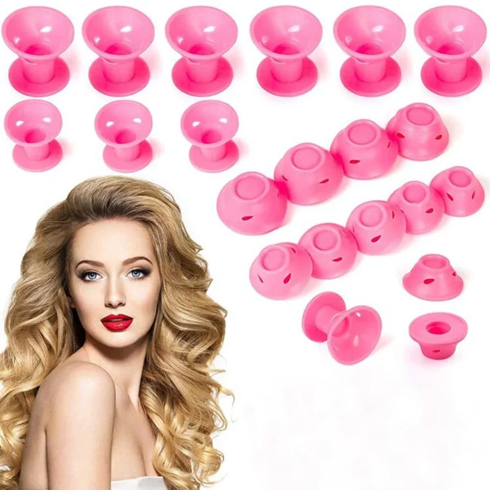 10 pcs Bigodini Without Heat Rollers For Heatless Hairs Soft Silicone Sleeps Pigro Curling Dresses Onda Formers Tools For Hair Styling