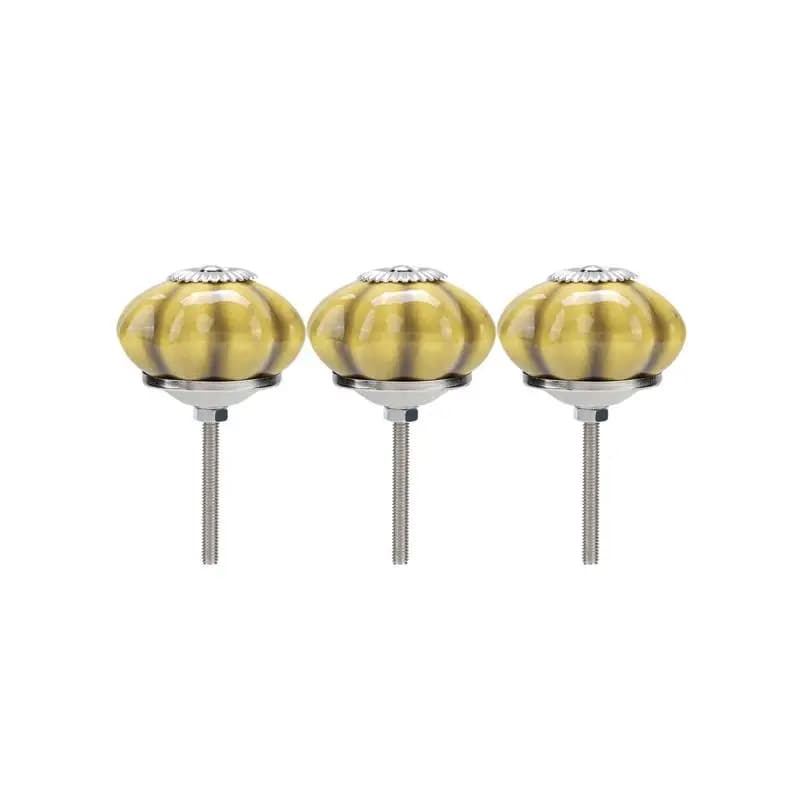 Maniglie per pomelli per cassetti e ante in ceramica gialla da 3 pezzi
