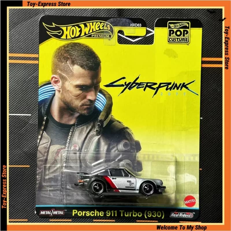 Hot Wheels Premium 2024 Cultura Pop 1/64 Modello di Auto Hotwheels Cyberpunk 2077 Porsche 911 Turbo Da Collezione Bambino Ragazzi Bambini Giocattoli