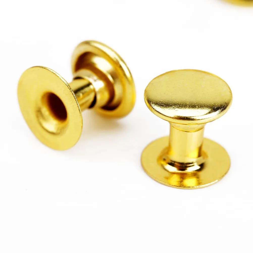 100 6mm Metallic Rivets with Round Base, Punk Cool Fai-da-te Studs for Bracelets, Belts, Dresses, Shoes, Bags, Dog Accessories