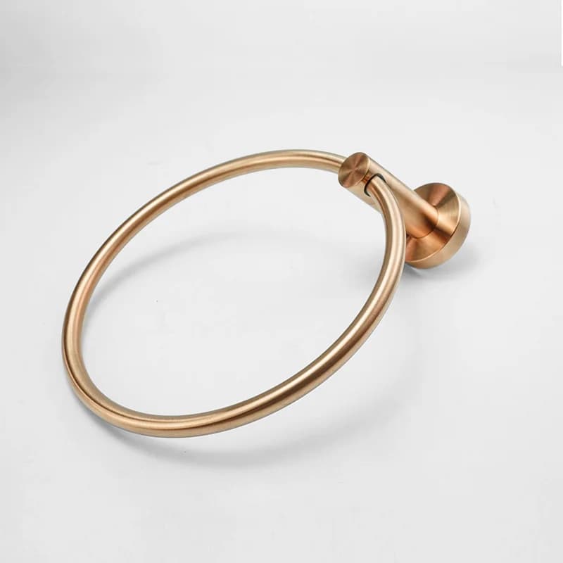 Set di accessori da bagno in acciaio inossidabile spazzolato oro rosa - Porta asciugamani a parete Porta carta igienica Gancio per accappatoio e sapone