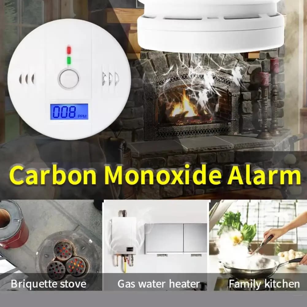 LCD CO Sensor Alarm Carbon Monoxide Poisoning Smoke Detector Built In 85dB Siren Co Carbon Monoxide Alarm Sound And Light