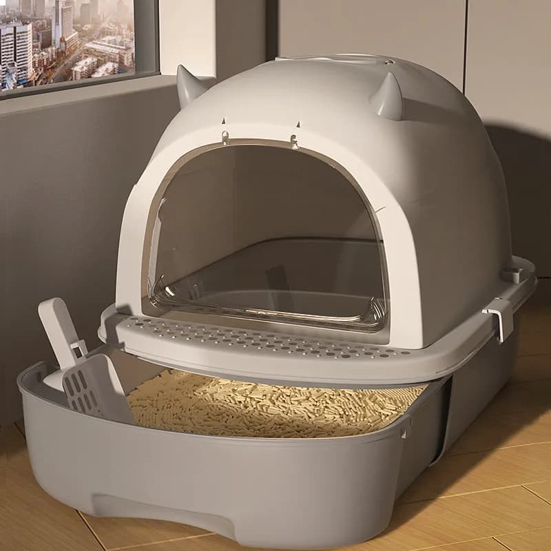 Padelle per gatti di grandi dimensioni Deodorante Toilette per gatti con tappetino per lettiera Odore separato Bacino di sabbia per gatti Stile cassetto antispruzzo Prodotti per animali domestici