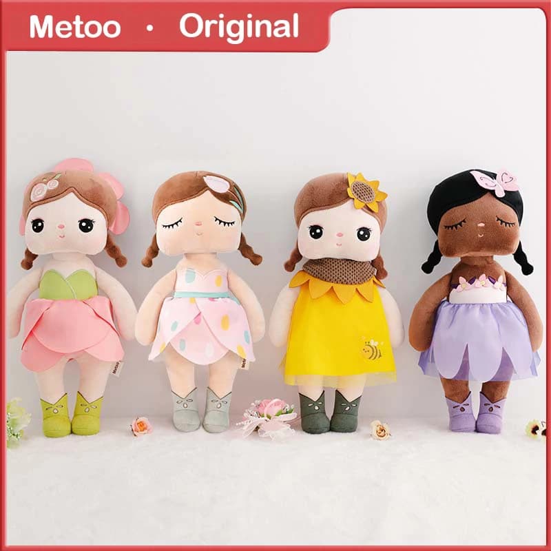 Bambole originali Metoo Bambole Angela ripiene morbide Multi stili Rosa Ragazza nera Kawaii Bambole per ragazze per bambini Regalo di Natale Giocattoli per bambini