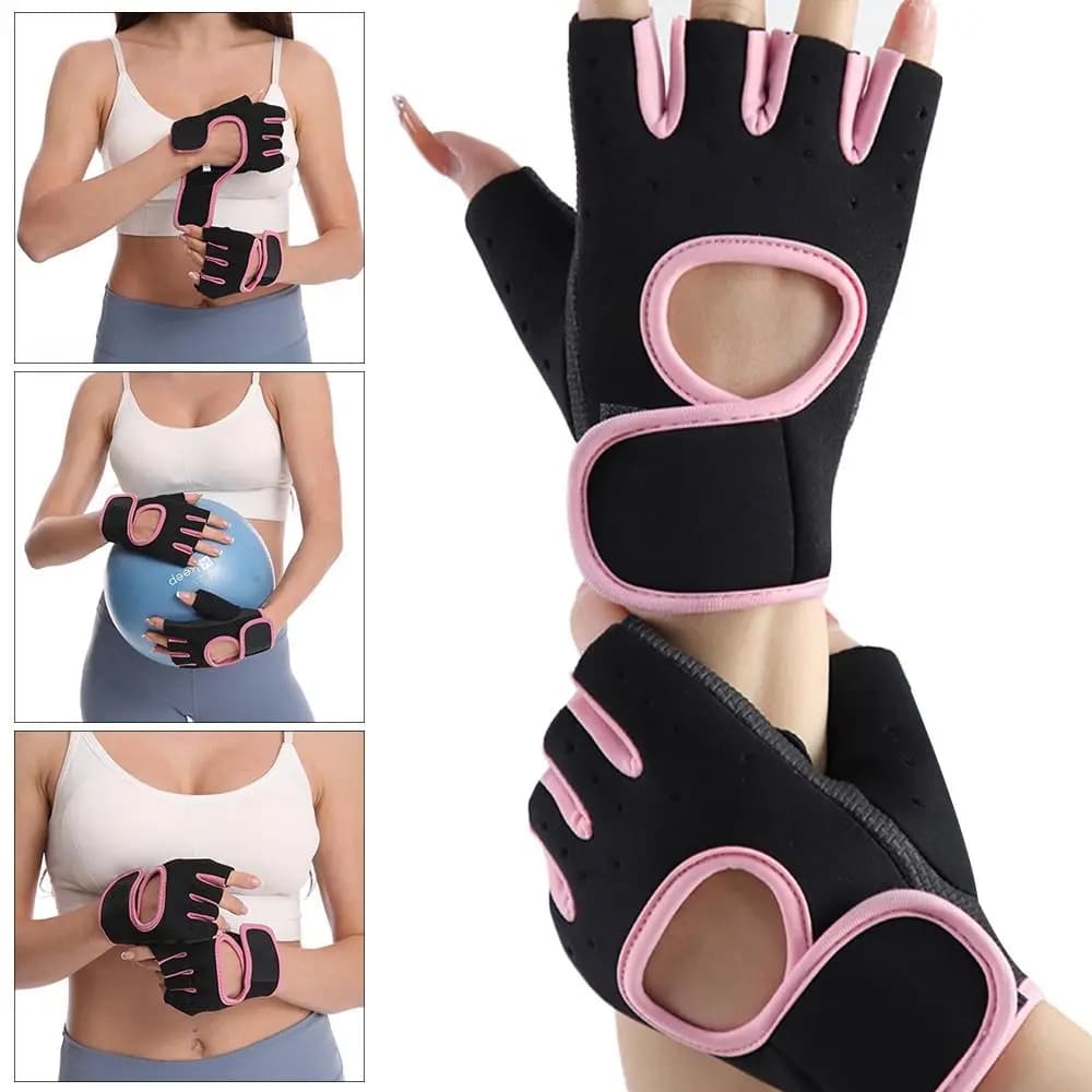 Silicone Fitness Gloves with Empty Palm, Breathable, Anti-slip for Pesi Lift, for Men and Women