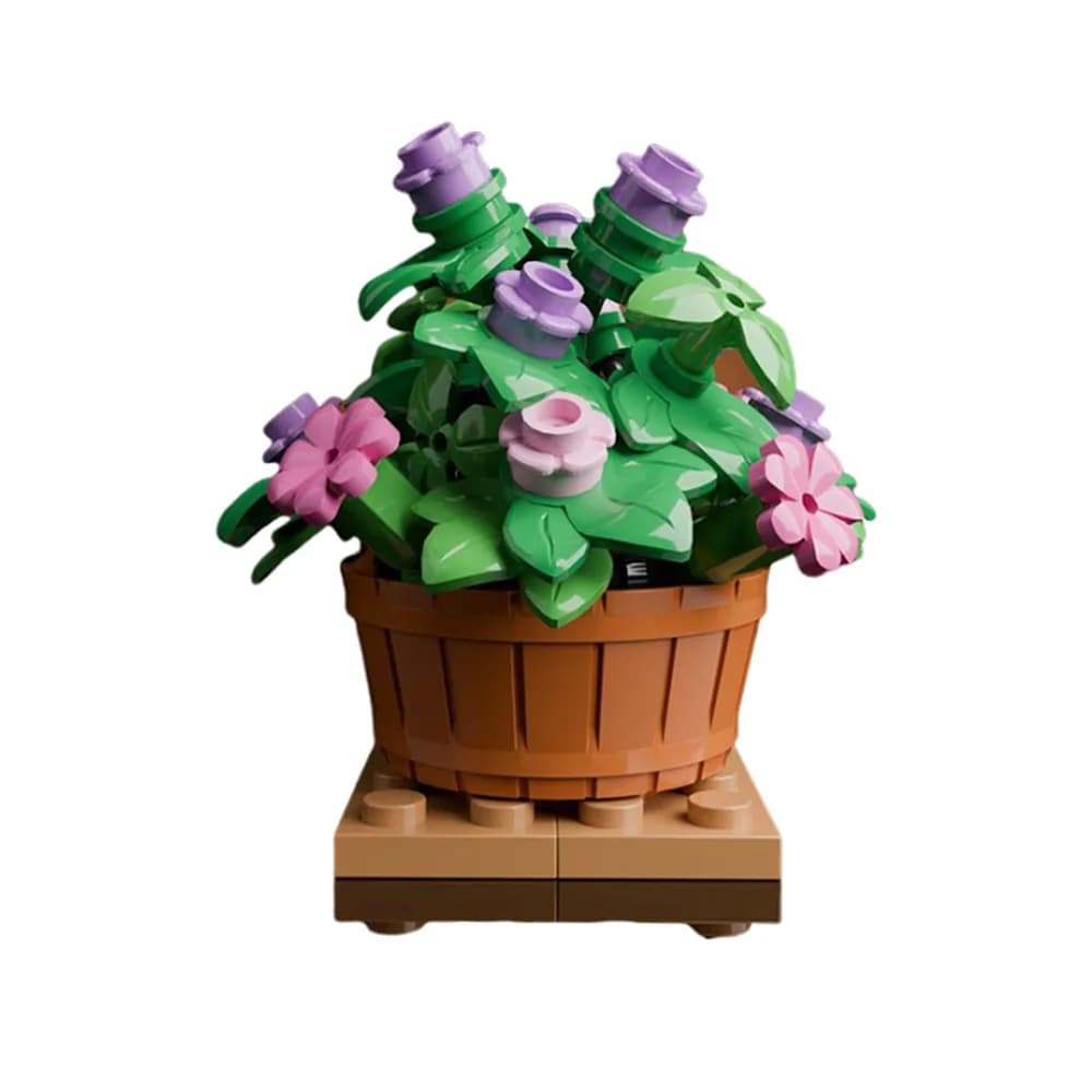 Creative Flower Pots, Potted Plants, Decorative Desktop Ornaments, Moc Assembled Building Block Toys