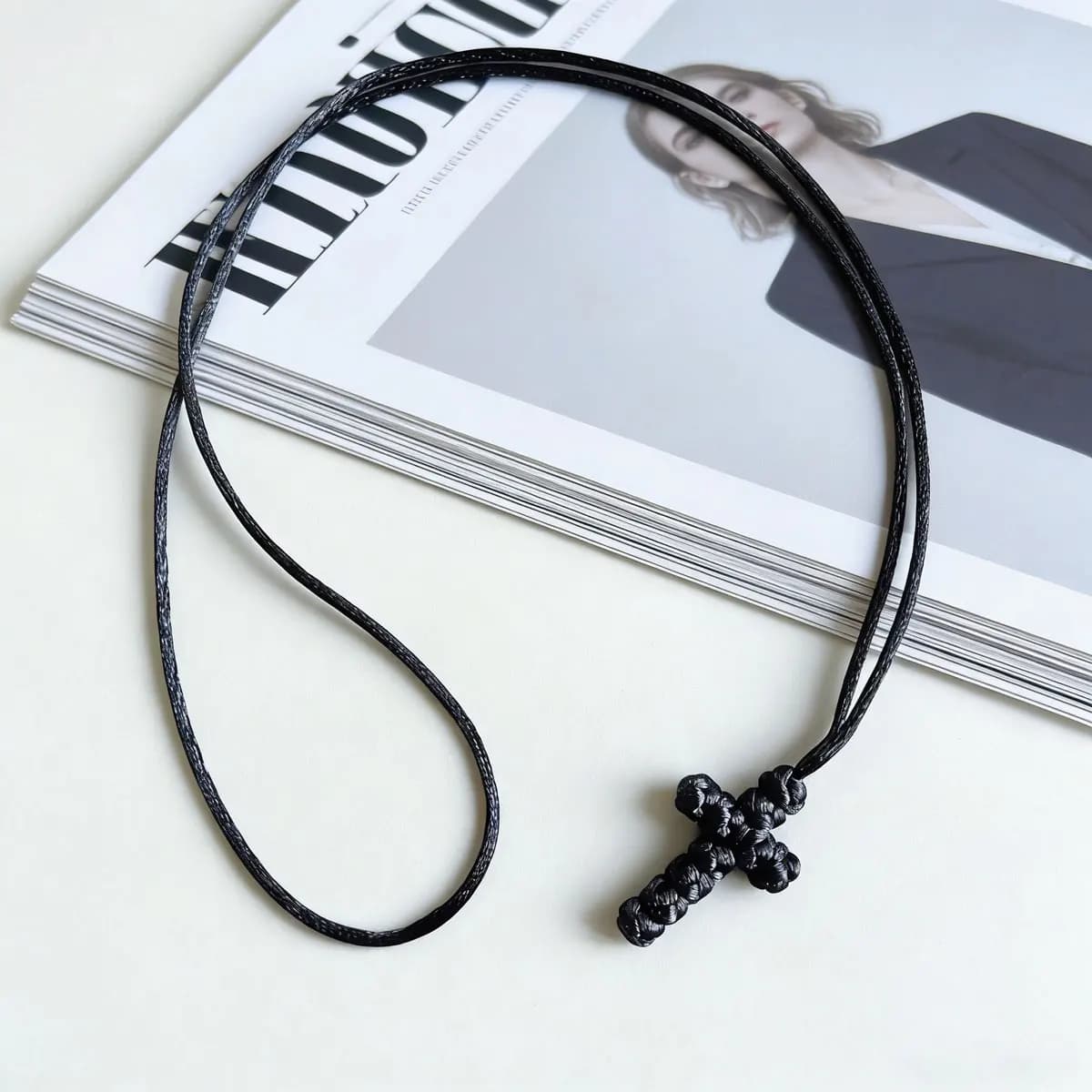 10pcs Handmade Unisex Custom Religious Orthodox Prayer Chotki Komboskini Knots Pendant Black Blue Rope Knot Cross Necklace