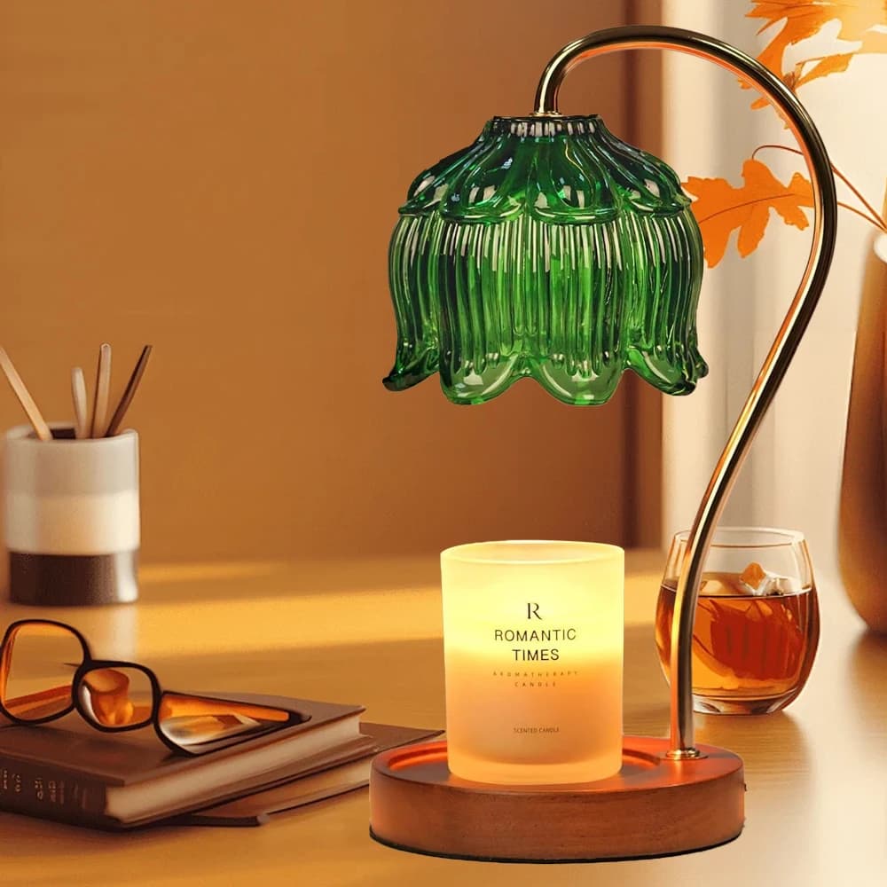 Candle warmer lamp, candle warmer with timer and dimmer, adjustable height candle warmer lamp, without candles included