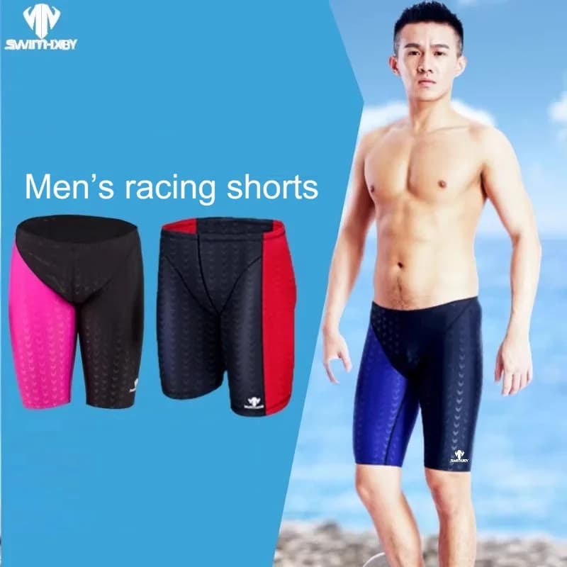 Costume da Bagno Professionale HXBY per Uomo, Abbigliamento da Competizione e Allenamento, Pantaloncini da Nuoto Maschili ad Asciugatura Rapida