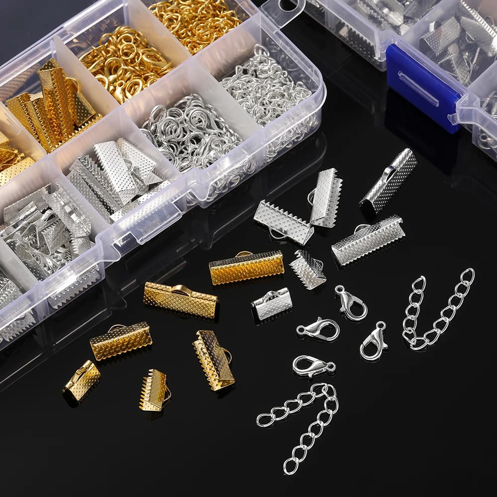 10 Grills Alloy Accessories Set Jewellery Results Tools Clip Buckle Clasp Mosket Closure Open Jumping Rings with Clasps Jewelry Creation