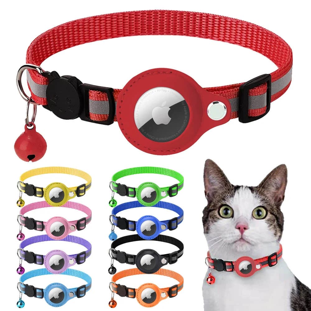 Collare per custodia Airtag per gatti con custodia protettiva per localizzatore anti smarrimento Accessori per cani Collari riflettenti per animali domestici