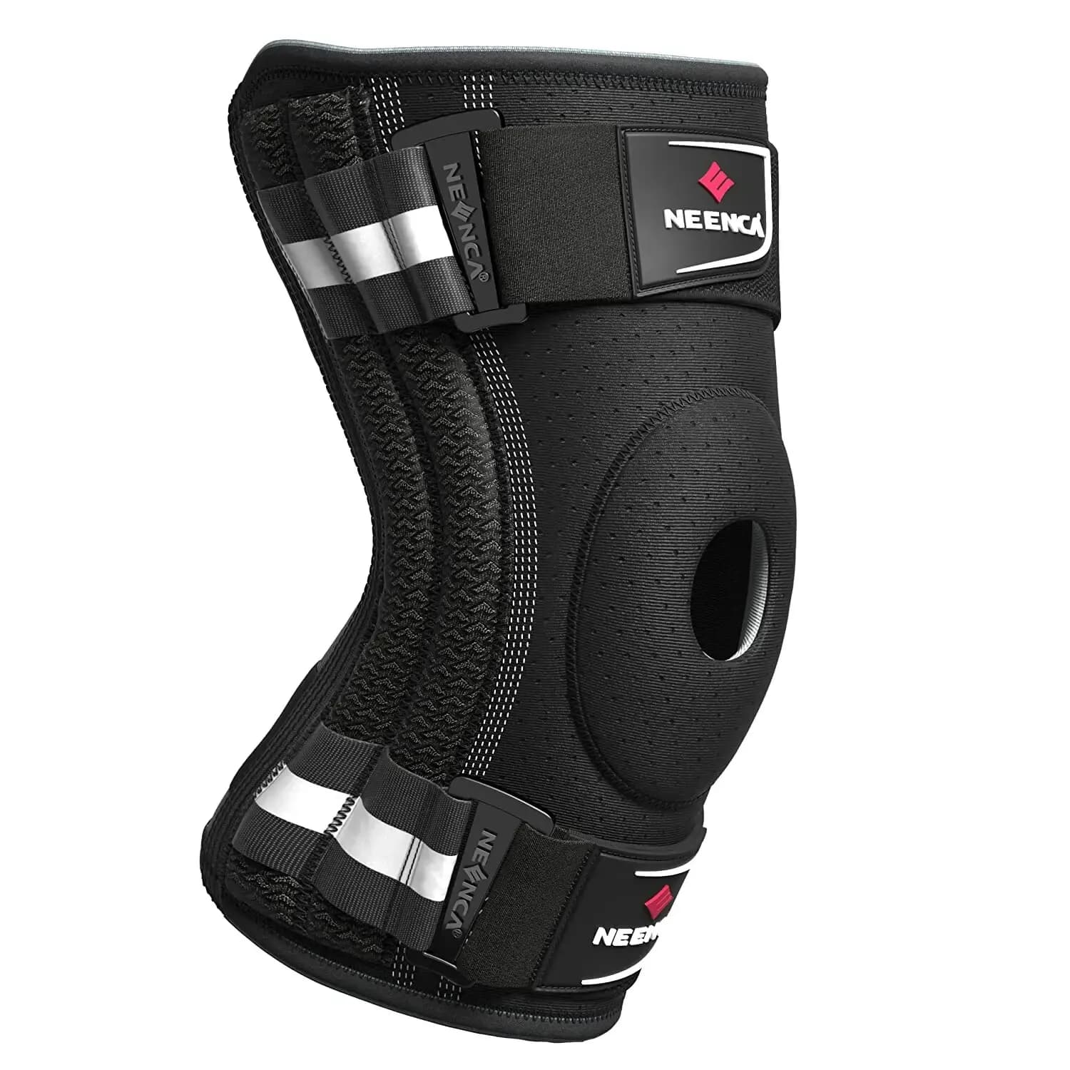 NEENCA Ginocchiera per dolore al ginocchio Supporto per ginocchio con stabilizzatori laterali Uomini e donne Artrite Menisco Strappo ACL PCL Runner Sport