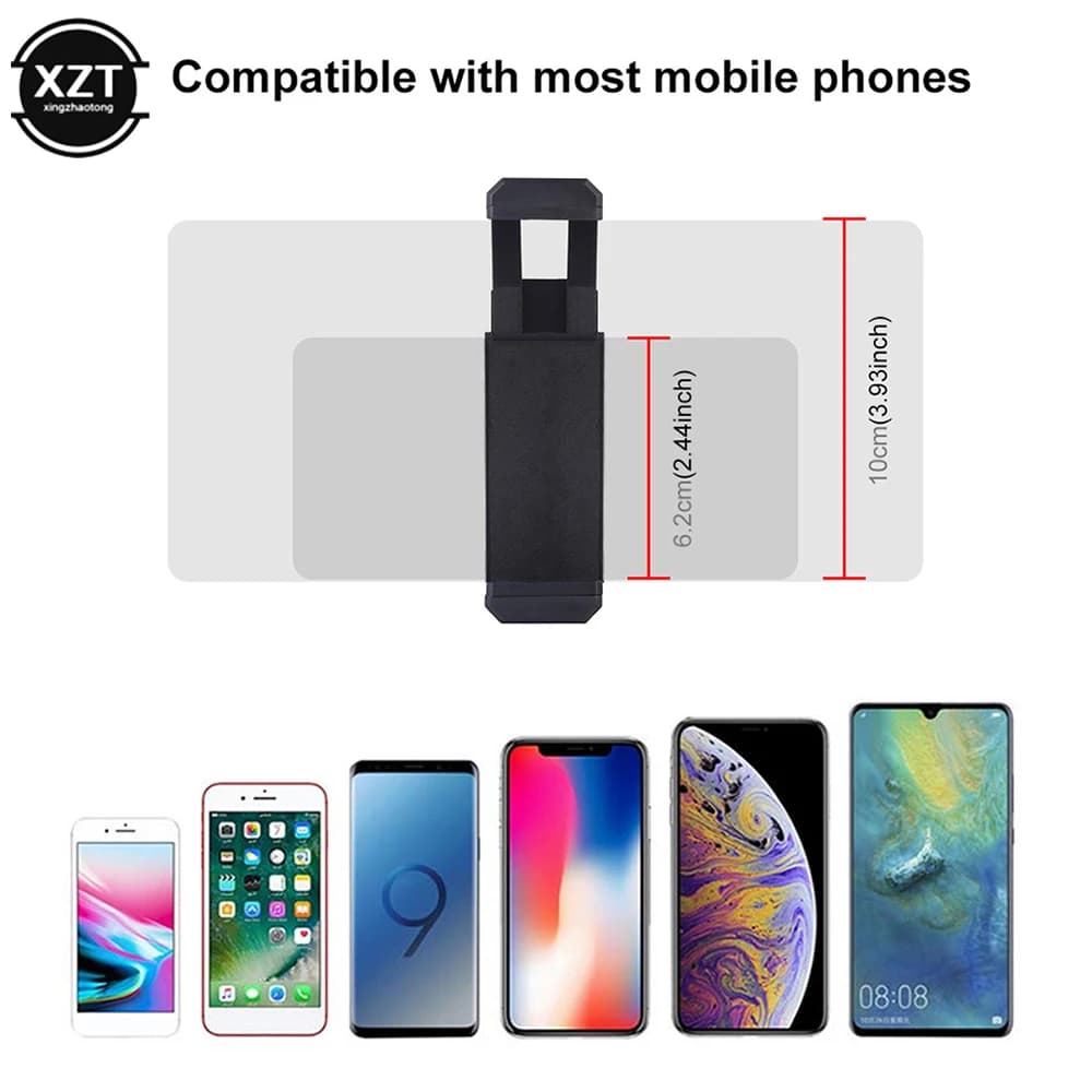 Staffa per streaming live del telefono con bloccaggio automatico 360 ° Supporto per telefono cellulare con staffa rotante per fotocamera reflex per treppiede per lampada circolare