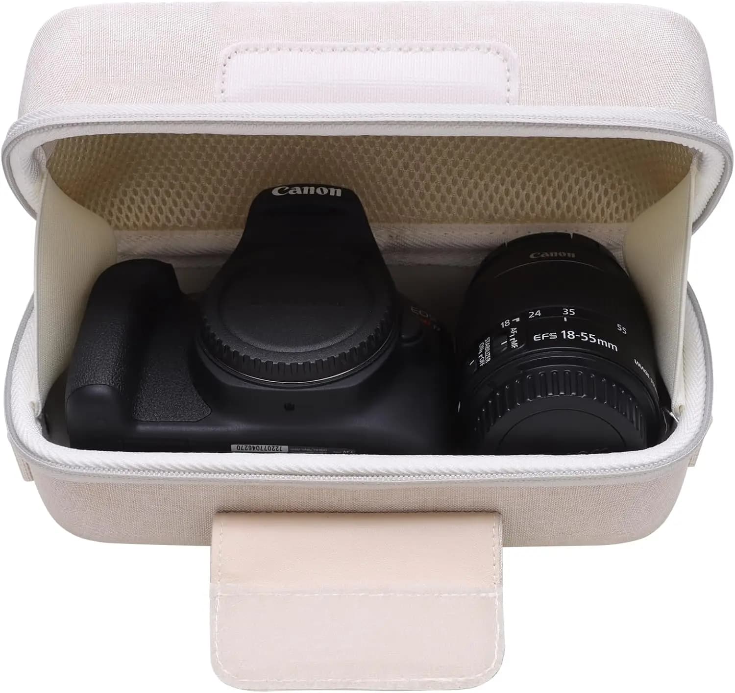 Custodia per fotocamera per Canon EOS Rebel T7, R100, R50, R6 Mark II, 5D Mark IV, R7 con tracolla, Beige