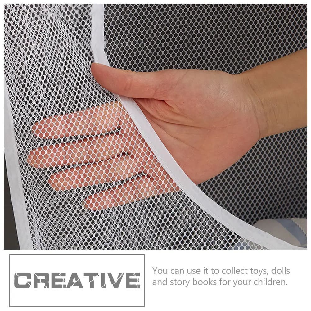 1 set Wall Mounted Storage Bag For Clothes Laundry Foldable Nylon Organizer With Zipper Bottom, Large Capacity Storage Basket