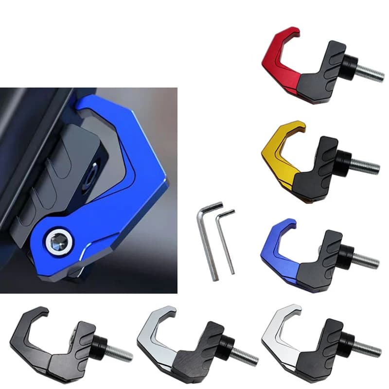 Gancio a becco d'aquila per moto, resistente, in alluminio, per casco, borse, gadget, guanti, scooter, supporto pieghevole