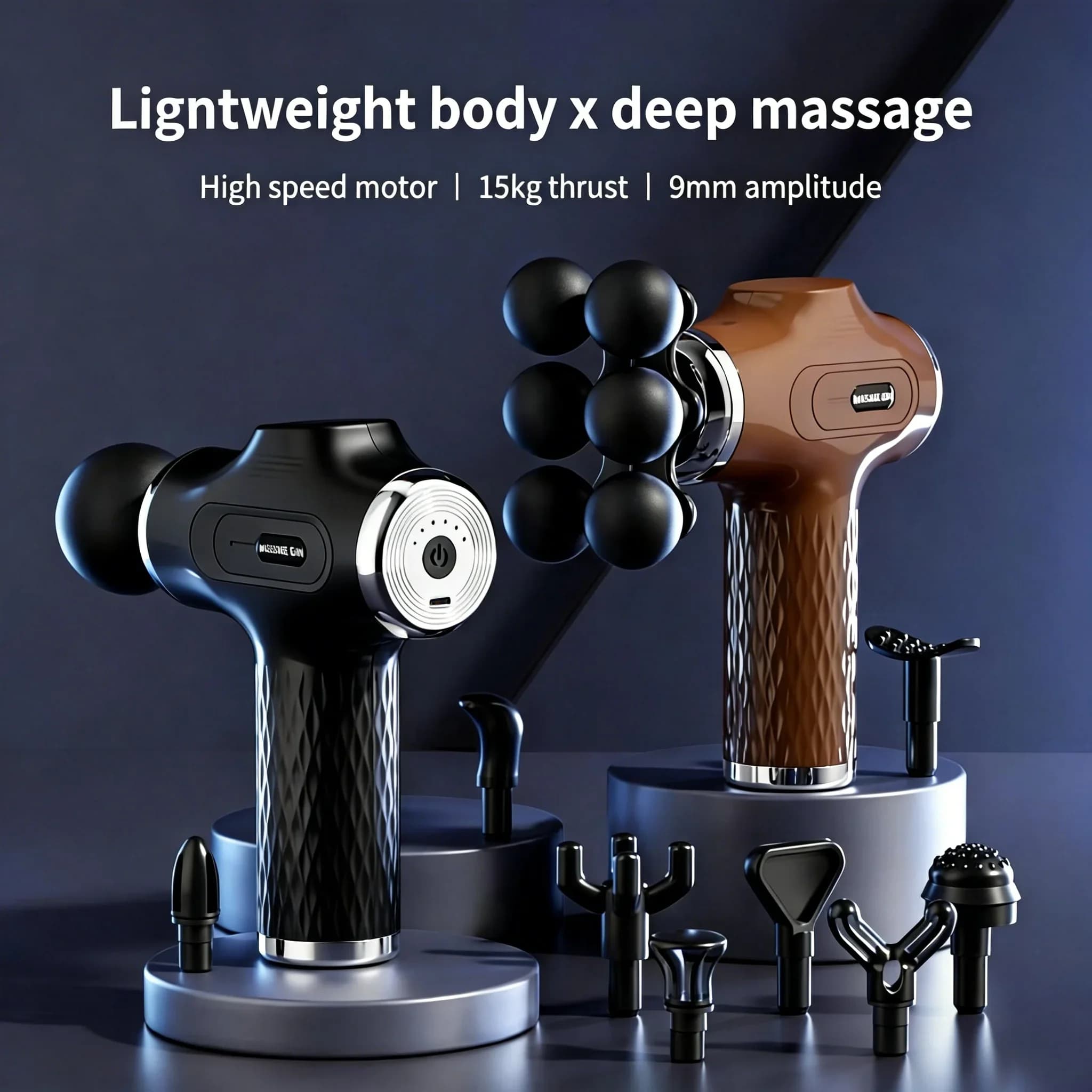 10-head massage gun for muscle relaxation, electric vibration, band gun, to relax the body and massage, portable massager.