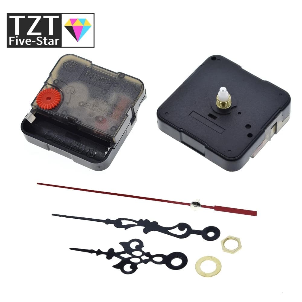 1/3 pezzi professionale e pratico meccanismo di movimento dell'orologio da parete al quarzo TZT kit di parti di strumenti di riparazione fai da te con lancette rosse