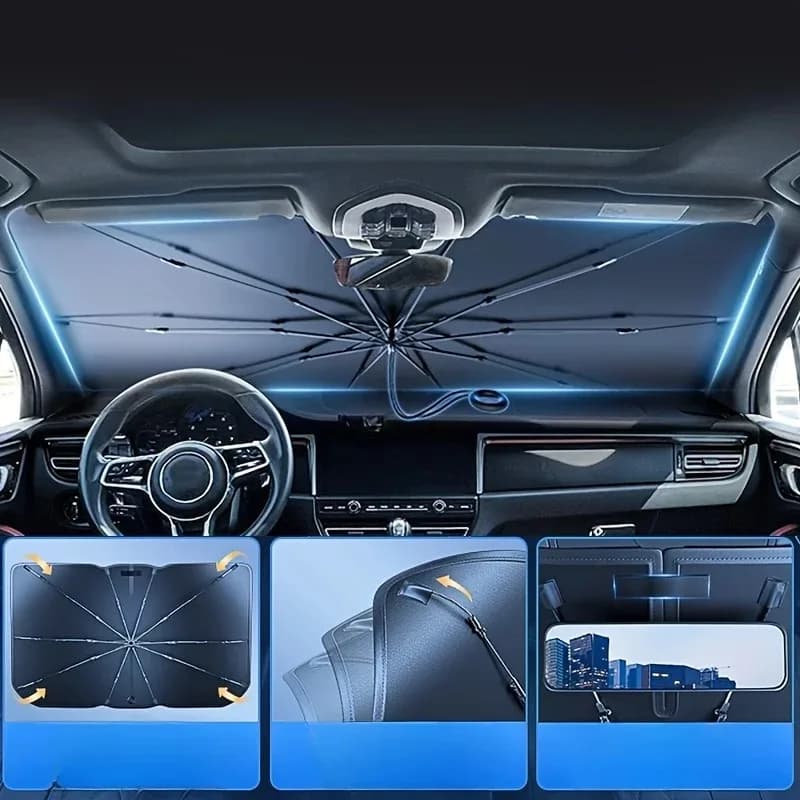 Parasole per parabrezza per auto premium - Ombrello per finestrino anteriore termoisolante, essenziale per la protezione estiva