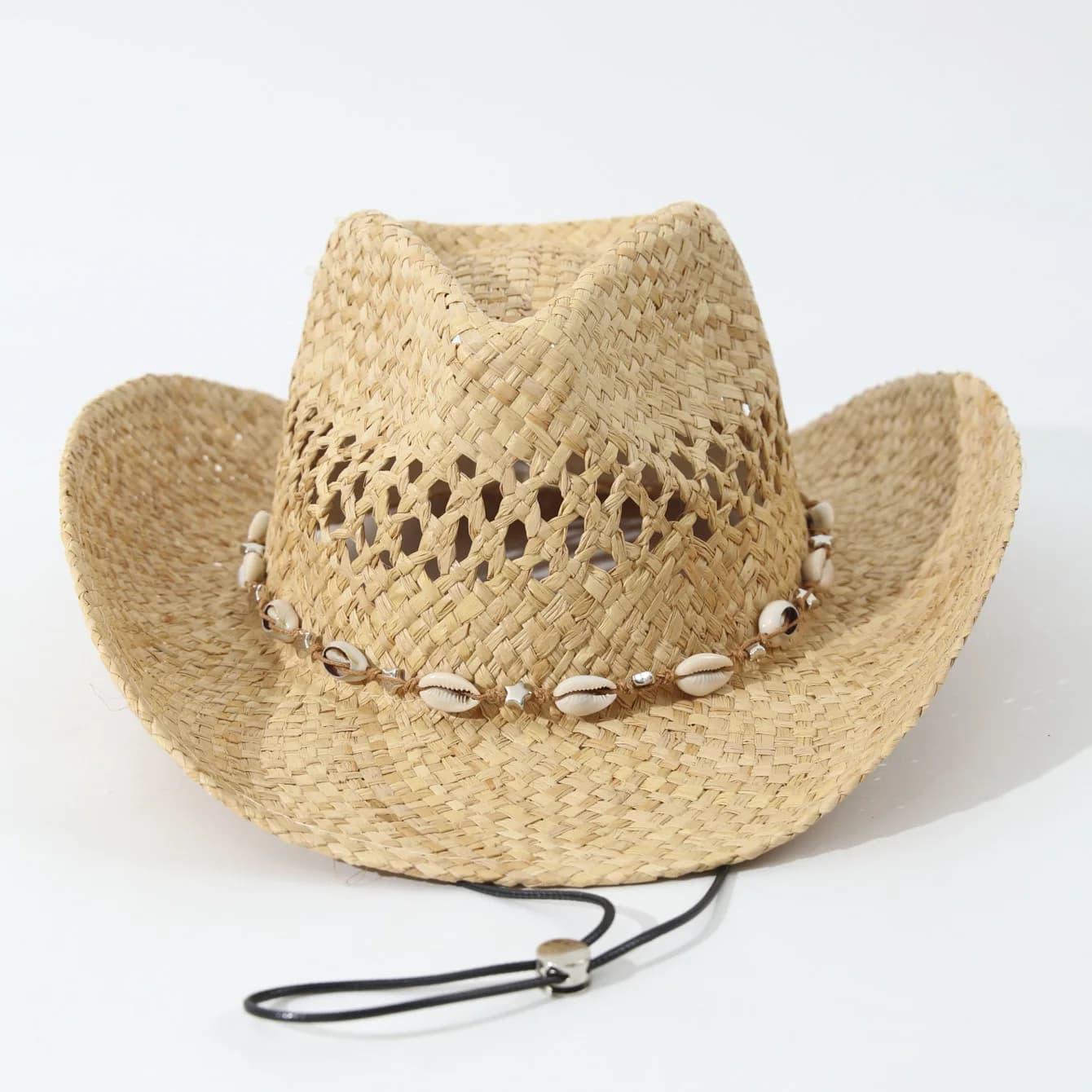 Retro Western Straw Cowboy Hat Adorned With Five-pointed Star Lightweight Breathable Seaside Vacation Casual Headwear