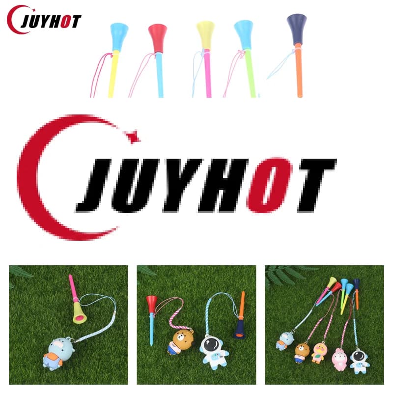 Tee da Golf in Gomma con Cordino Decorato a Cartoni Animati Fatto a Mano, Porta Palline da Golf Anti-Smarrimento