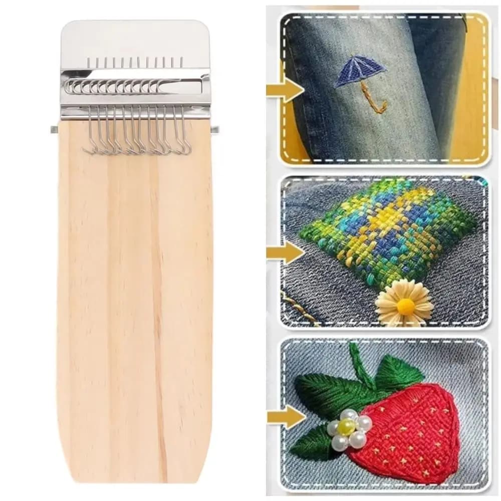 Mini Loom Loom Weaving Loom Fun Rectangular Mending Loom DIY Darning Machine Loom Makes Stitching Jeans Clothes Knitting Tools