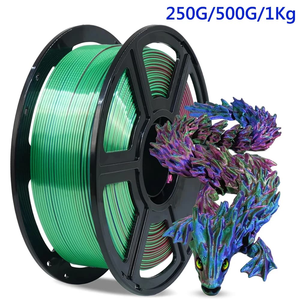Filamento PLA Tricolore Rosso Verde Blu 250g 500g 1Kg 1.75mm per Stampante 3D Materiale PLA per Stampa 3D Rosso Verde Blu