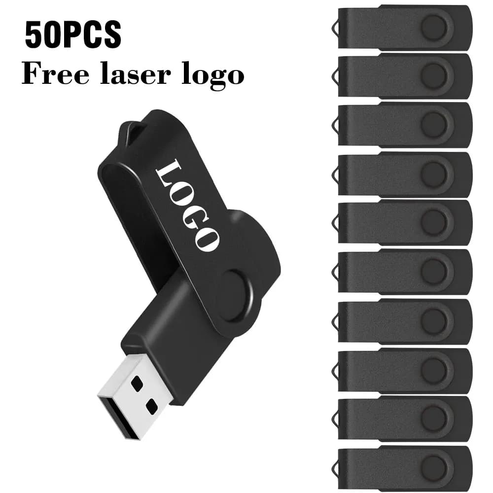 LOGO personalizzato 50 pezzi USB 2.0 Flash Drive Pen Drive 4 GB 8 GB 16 GB 32 GB 64 GB Chiavetta USB ad alta velocità 2. 0 Unità flash di memoria Memoria Stick