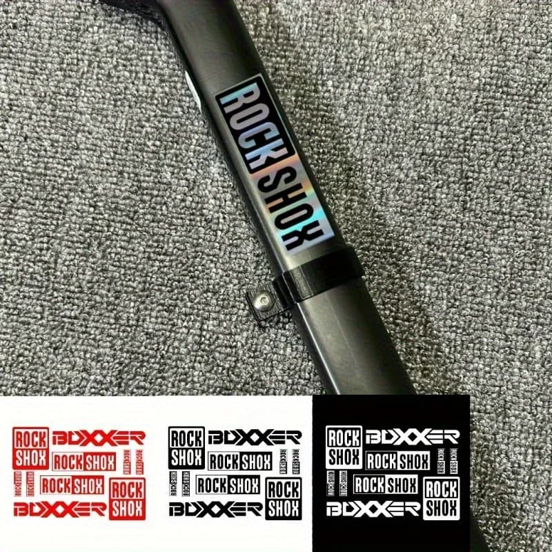 10Pcs 2D Flat Stickers Rock Style Pattern Vinyl Decals, Motorcycle Helmet & Bicycle Front Fork Decorative Sticker Set