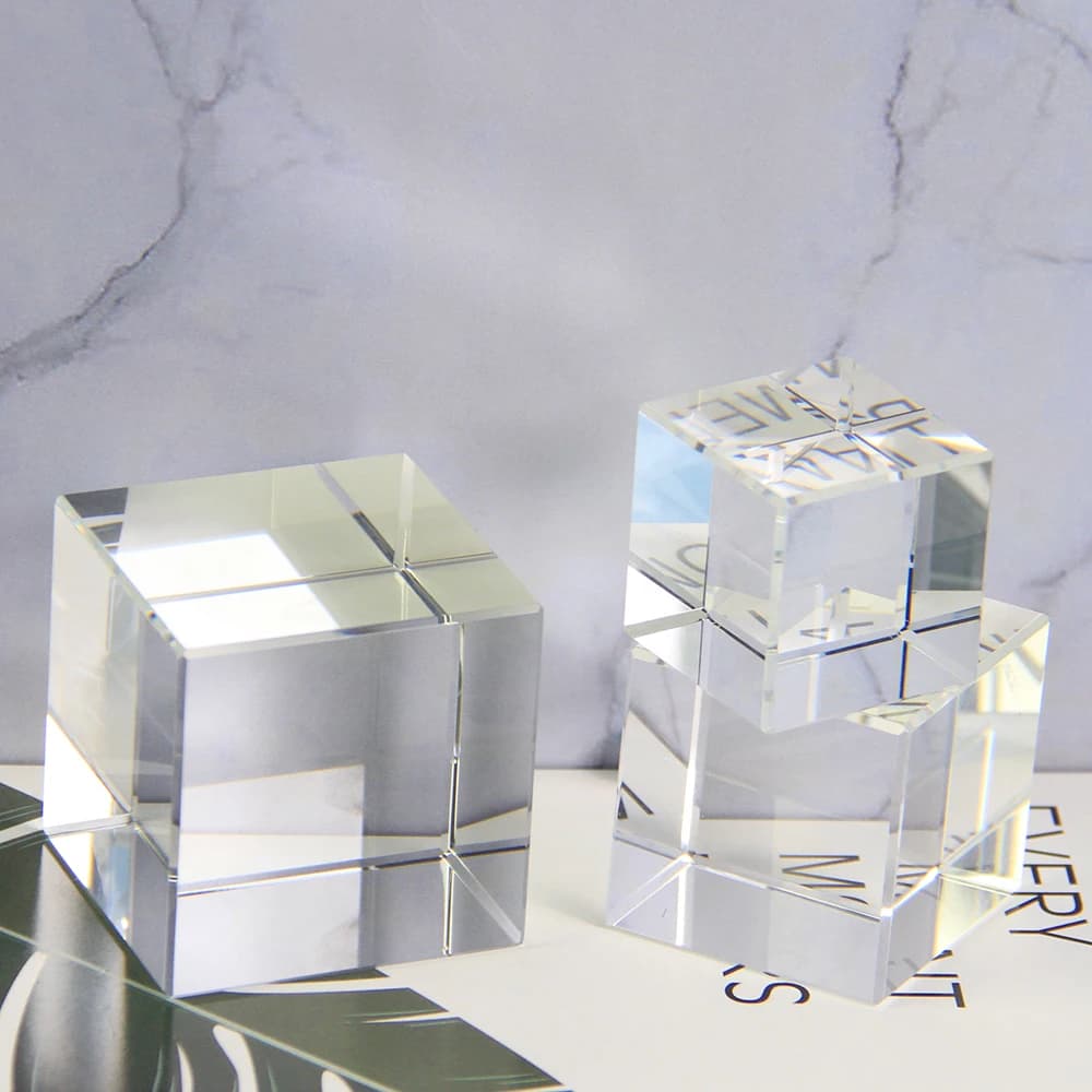 Wholesale Vacuum Crystal K9 Crystal Cube for Laser 3D Surface Engraving Customized Acceptable For Paper Weight
