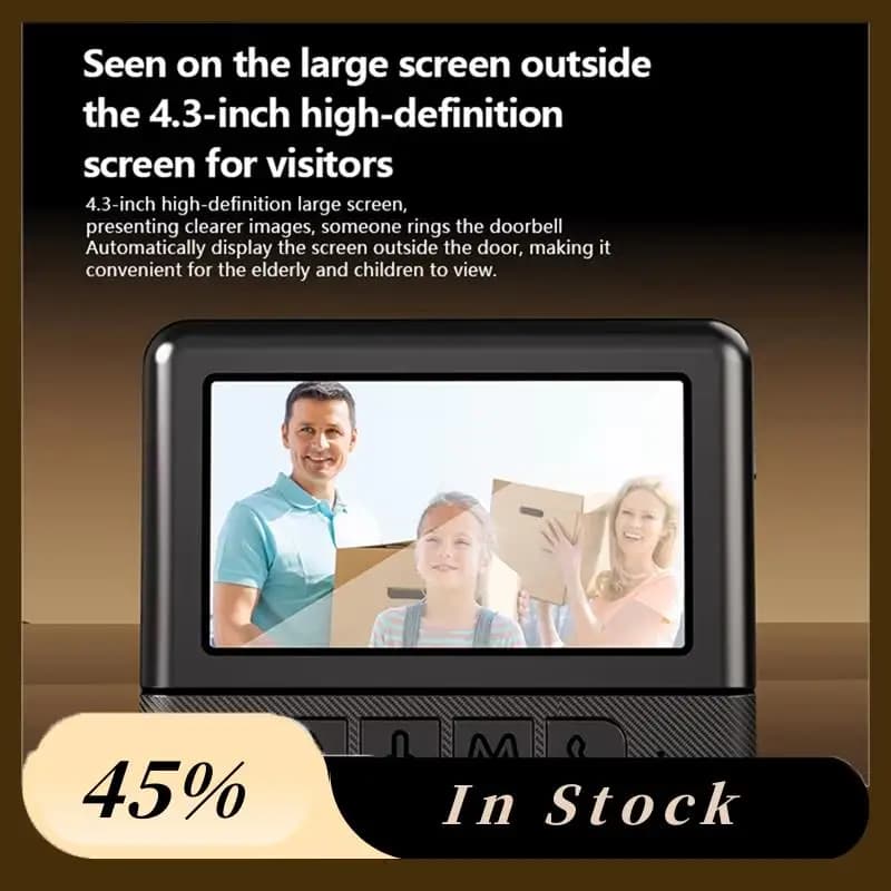 A60Z Top Campanello intelligente per la sicurezza domestica da 4,3 pollici X6 Campanello video intelligente Campanello intelligente per visione notturna a infrarossi