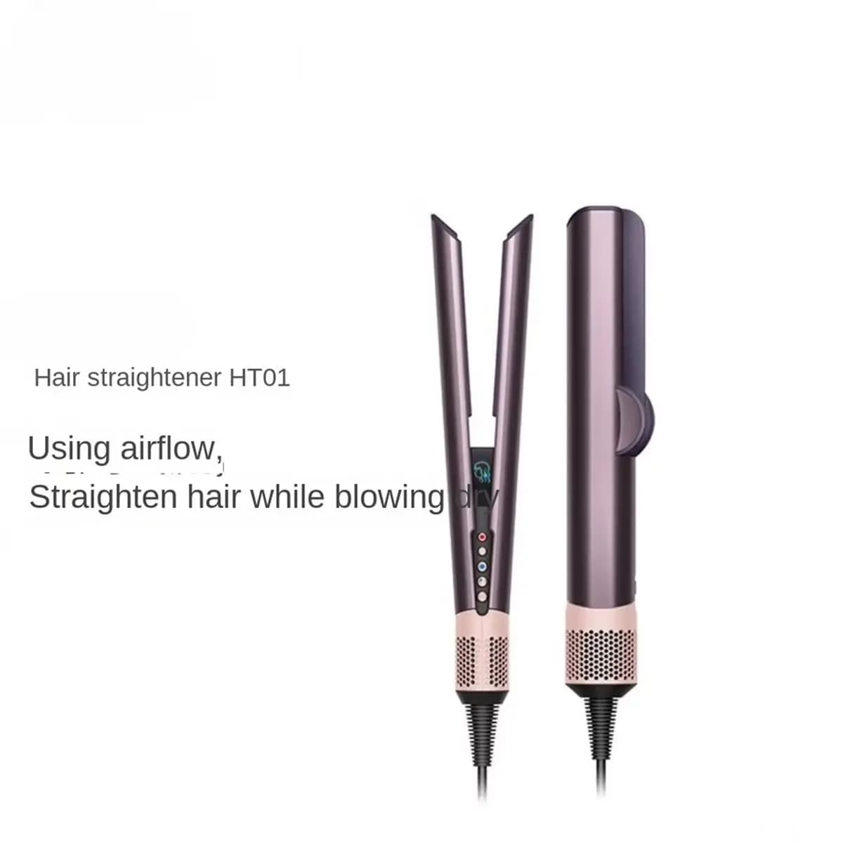 L70A 2-in-1 Hair Straightener and Dryer Combo - Negative Heating Flat Iron for Quick, Long - Lasting Hair EU Plug