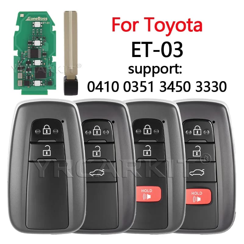EoneBoss ET-03 0410 0351 3450 0010 2110 Smart Car Key For Toyota Camry CHR Izoa RAV4 Avalon Corolla 4D 8A 4A Chip Remote Key Fob