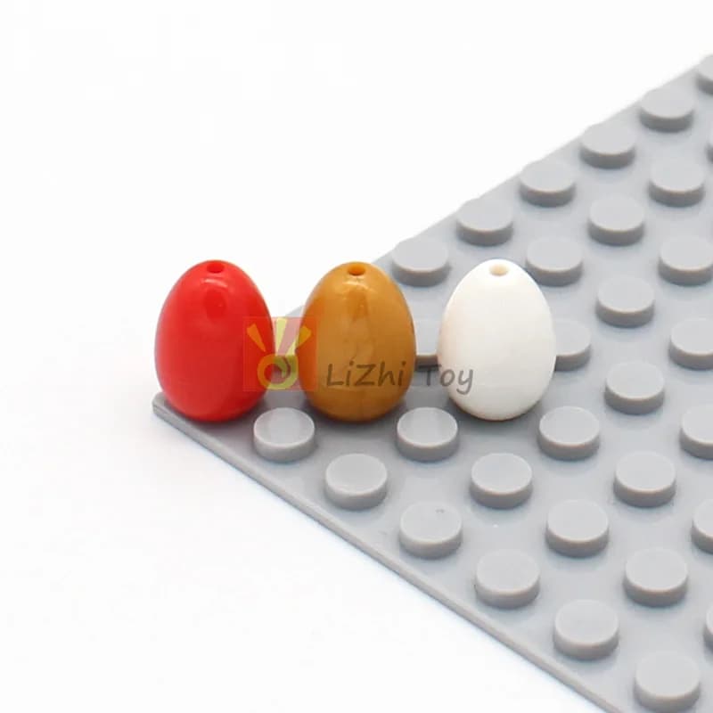 10 Pezzi Mattoncini MOC Compatibili 24946 Uovo di Dinosauro con Foro Superiore, Pezzo Classico per Costruzioni, Accessorio Giocattolo