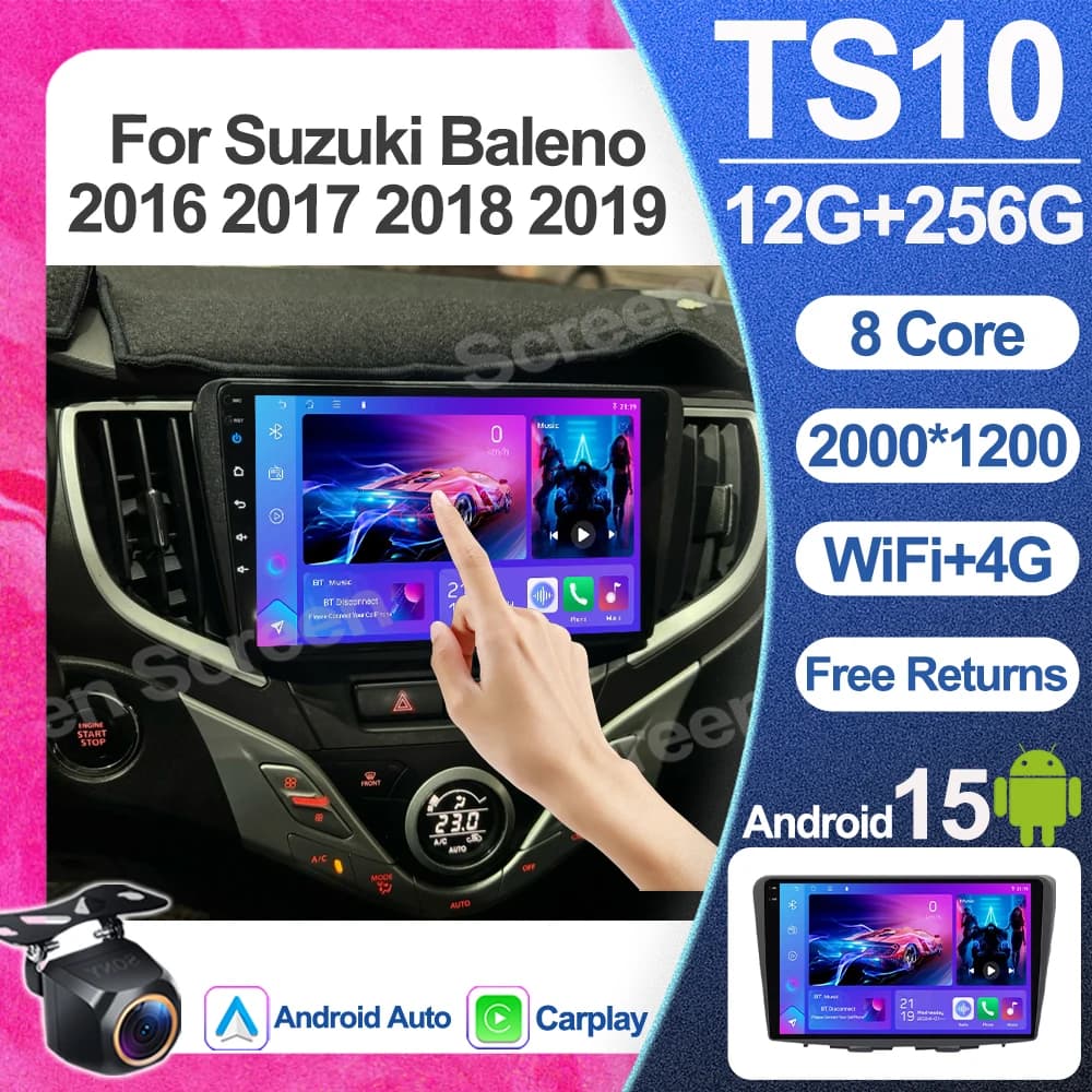 Android 15 Autoradio Per Suzuki Baleno 2016 2017 2018 2019 Lettore Video Multimediale No 2din di navigazione GPS Touch Screen Bluetooth